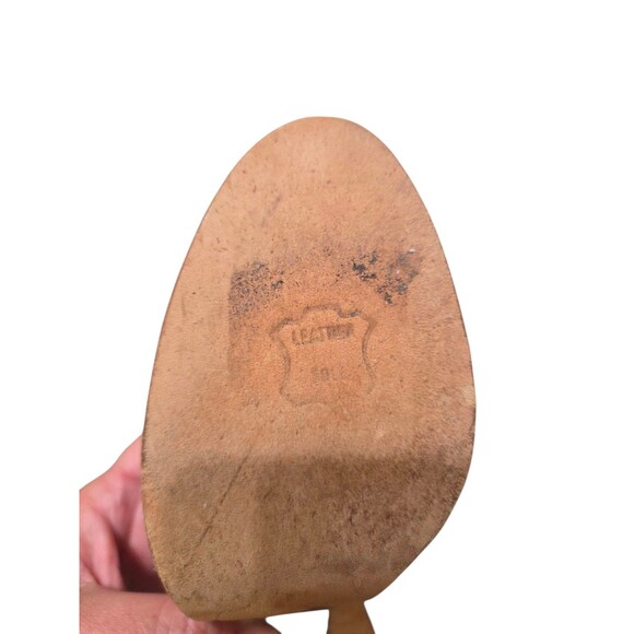 Stuart Weitzman Brown Tortoise Patent Leather Peep Toe Pump Heels 7M S.2 - Picture 5 of 14